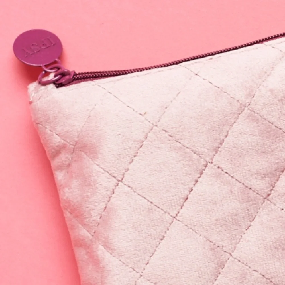 Ipsy Pink Velvet Glam Cosmetic Bag